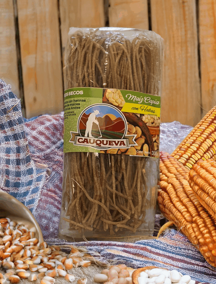 Fideos Cauqueva SIN TACC. Maíz capia con habas. - Imagen 1
