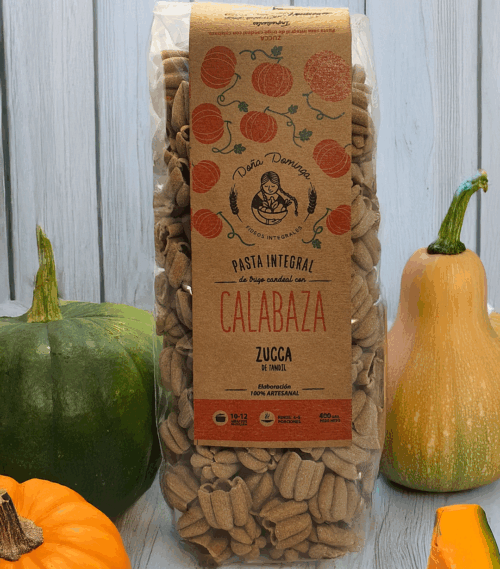 Fideos integrales con calabaza orgánicos "Doña Dominga"