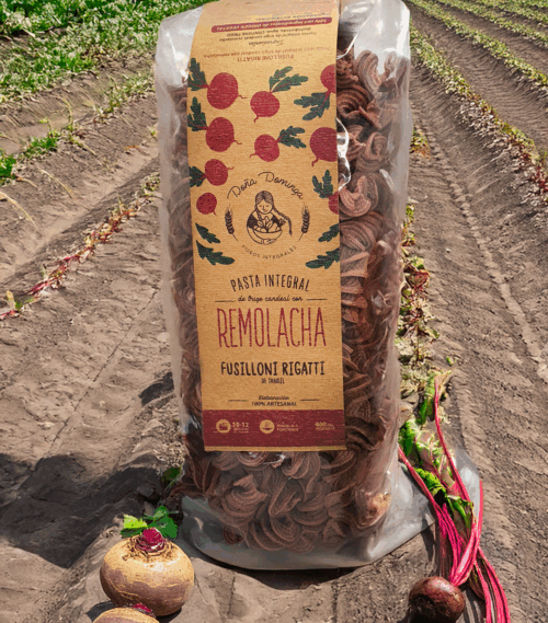 Fideos integrales con remolacha orgánicos "Doña Dominga"