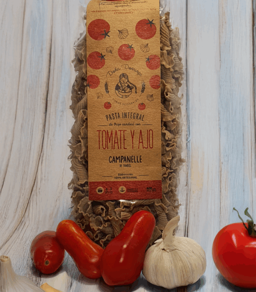 Fideos integrales con tomate y ajo orgánicos "Doña Dominga"