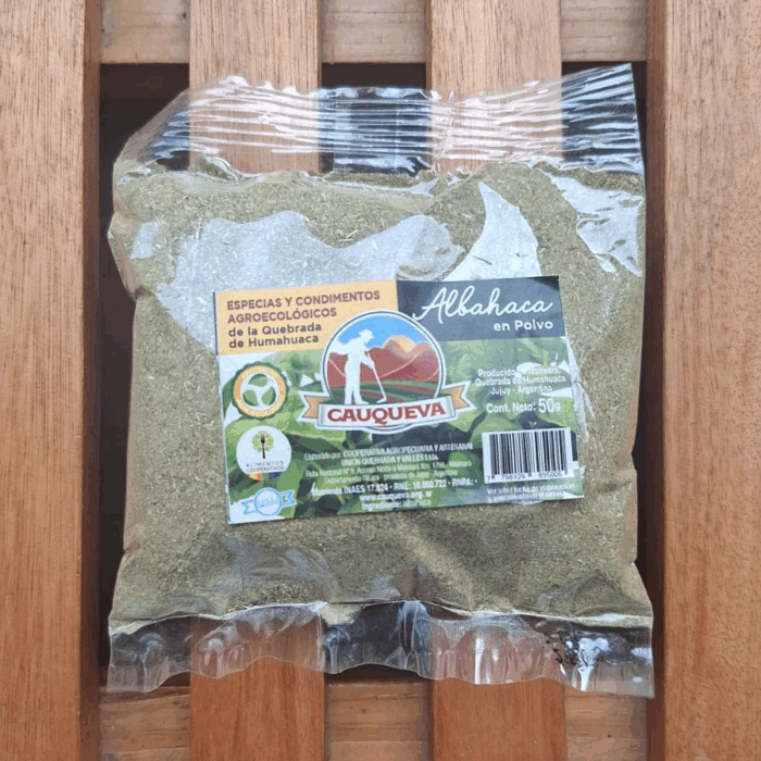 Albahaca en polvo agroecológica - 50g - Imagen 1