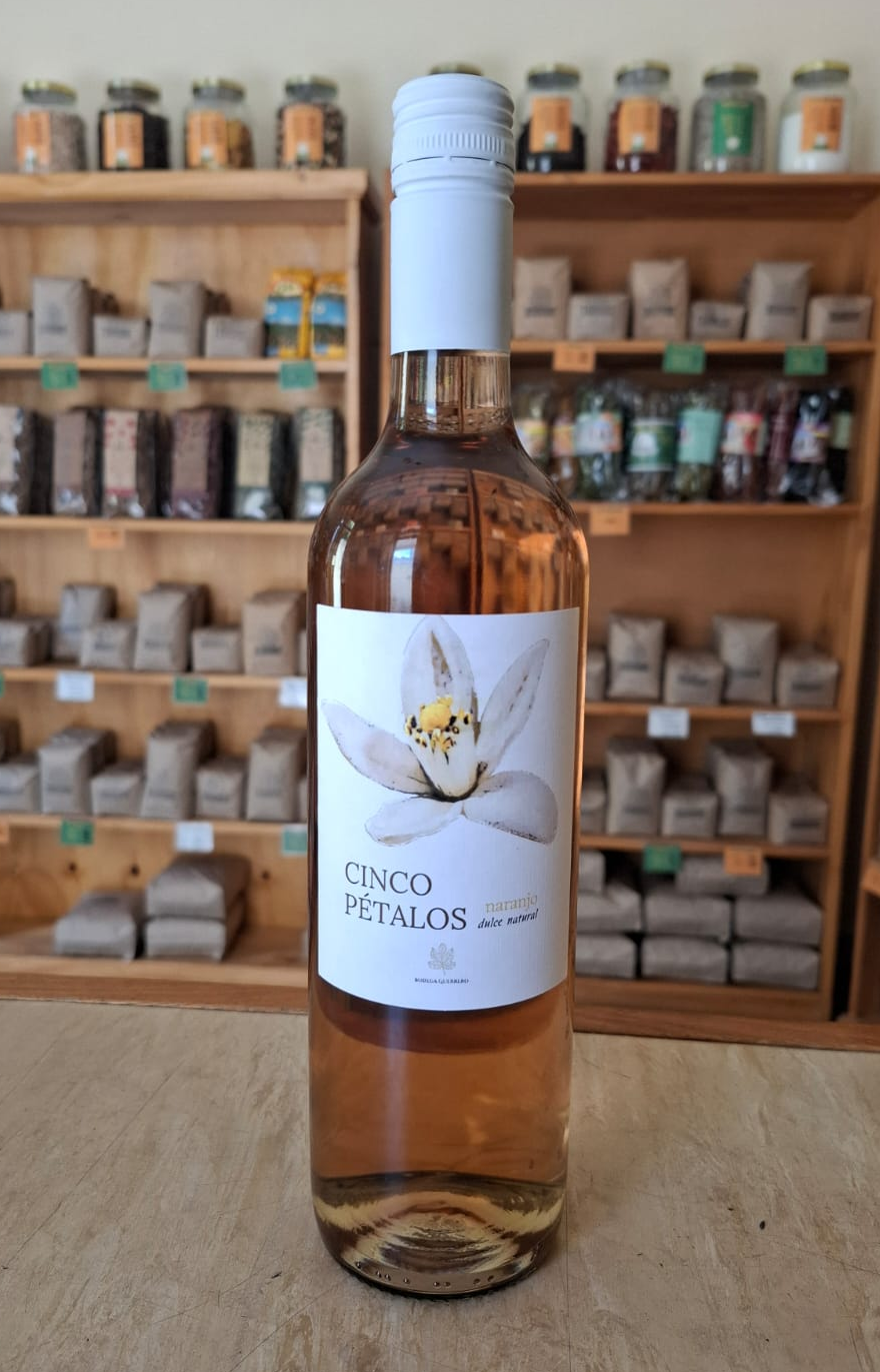 Vino Naranjo Cinco Petalos Vino Dulce Naranjo Orgánico Cinco Pétalos - Imagen 1